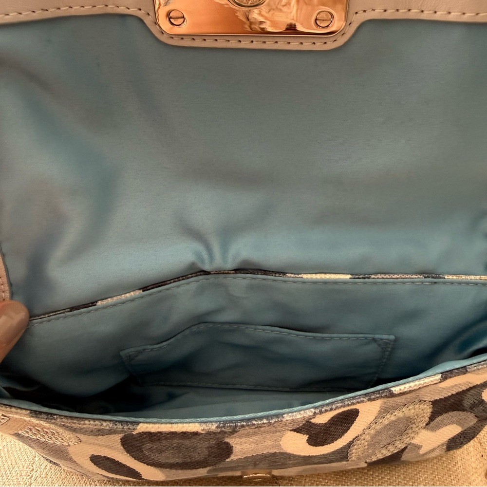 Coach Poppy Sequin 3D Op Art Canvas Bag - Blue/Grey/Silver - Picture 5 of 6
